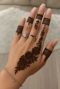 simple finger mehndi design
